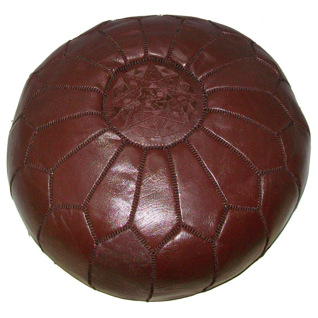 Handmade Leather Contemporary Ii Ottoman Pouf Morocco