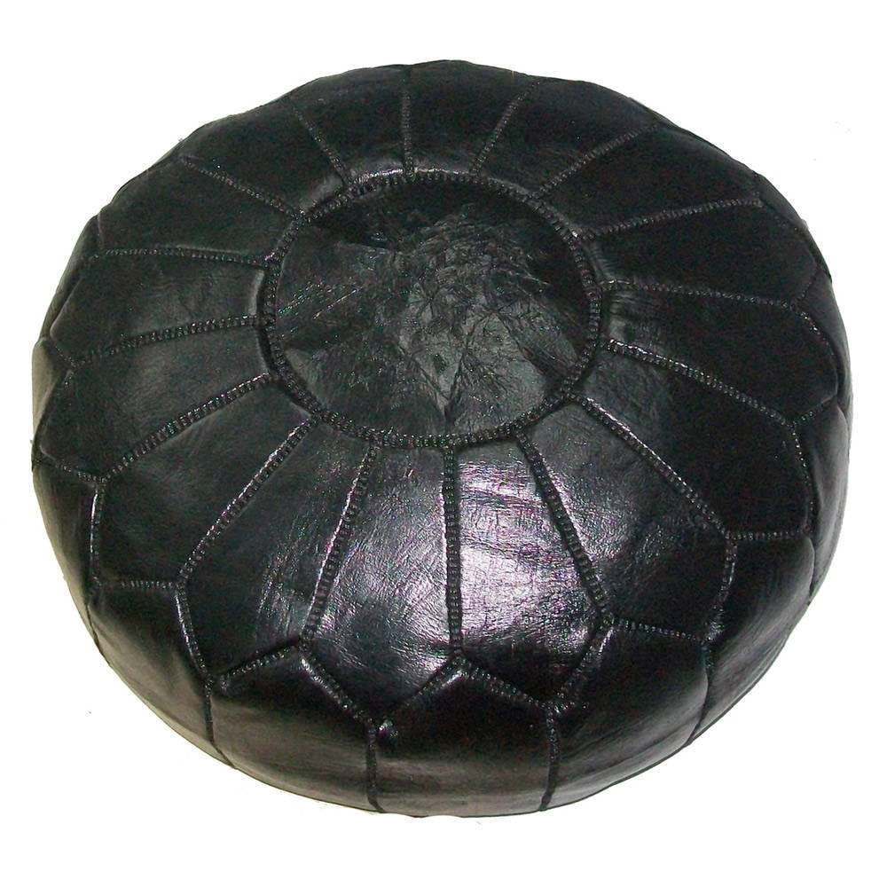 Handmade Leather Contemporary Ottoman Pouf Morocco