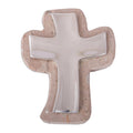 Handmade Lithe Cross Pewter And Reclaimed Stone Wall Cross Mexico 7 H X 5.75 W X 1 D