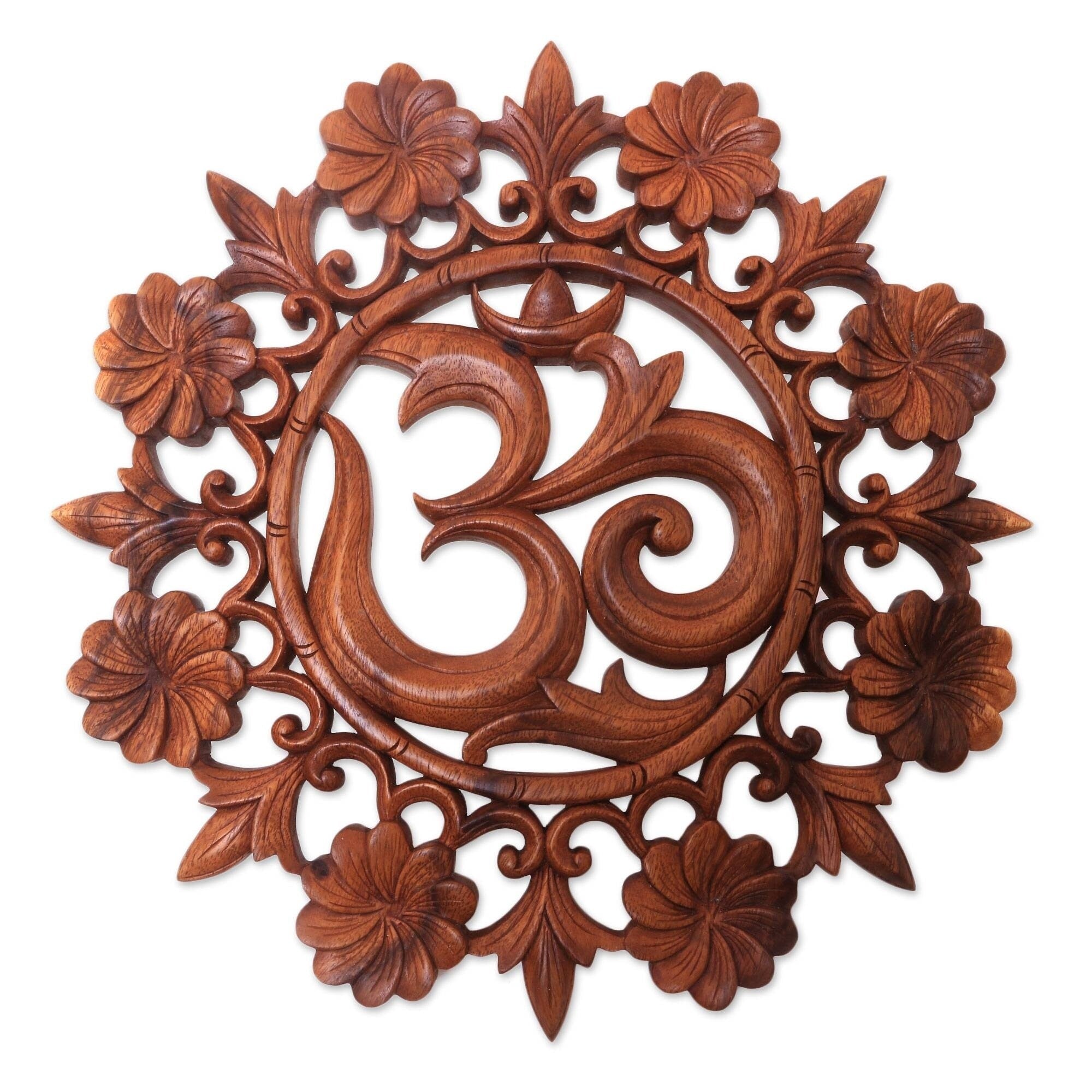 Handmade Lively Om Wood Relief Panel Indonesia