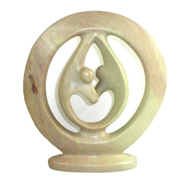 Handmade Lovers Embrace Soapstone Statue Kenya