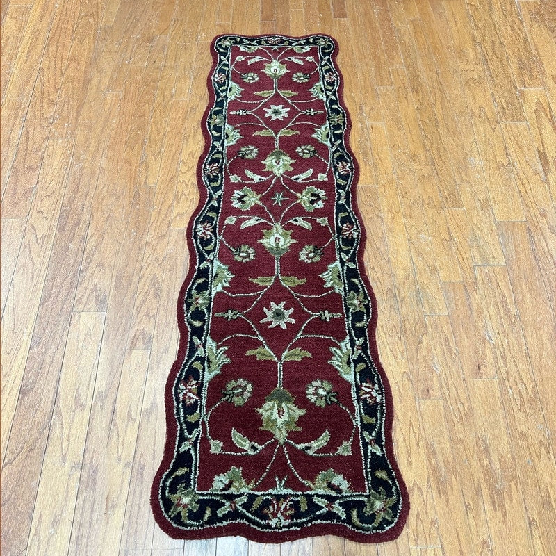Handmade Herat Oriental Indo Hand Tufted Mahal Wool Runner India 2X 7