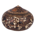 Handmade Mantaro Valley Gourd Decorative Box Peru 6 H X 8.75 Diam.