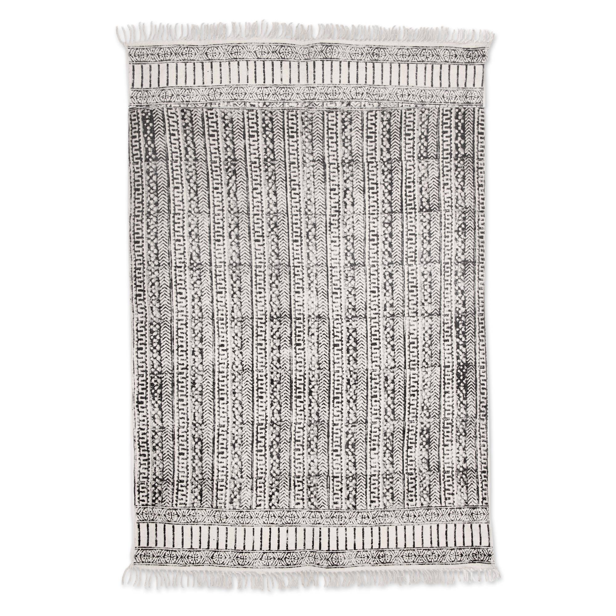 Handmade Maze Flair Cotton Area Rug India Big