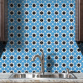 Medina In Blue And Black Handmade 8X8 In Moroccan Tiles Pack Of 12
