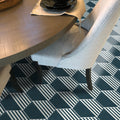 Menara In Navy Blue With White Lines Handmade 8X9In Moroccan Tile