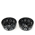 Handmade Mexican Pottery Black Appetizer And Dip Bowls Set Of 2 3 X 2