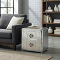 Butler Modern Rectangular Aviator Side Table Silver
