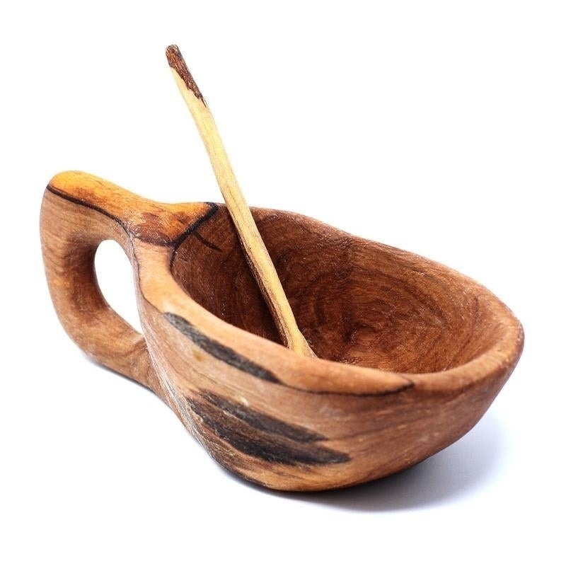 Handmade Miniature Olive Wood Spice Bowl Kenya