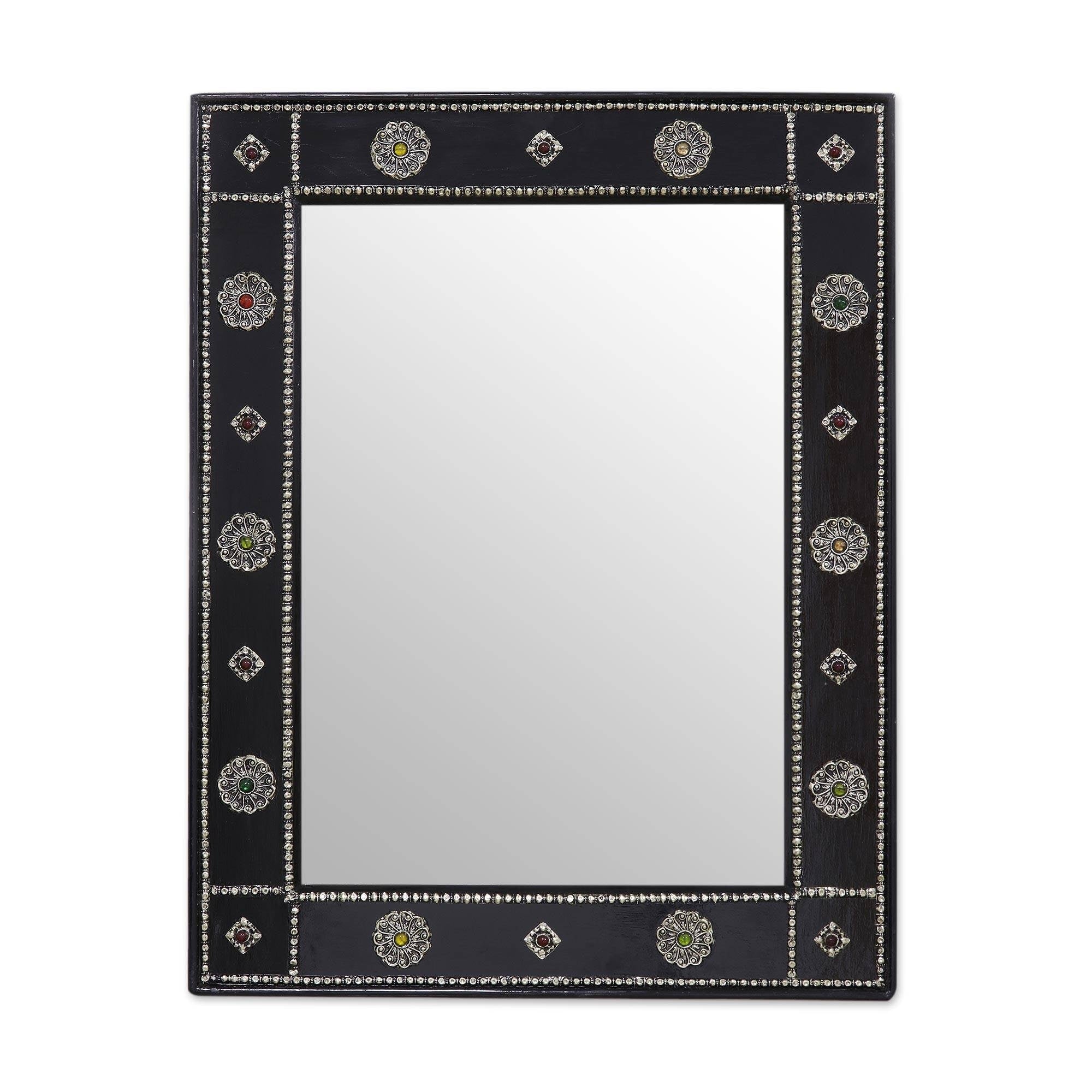 Handmade Mirror Tranquility India Black Brown