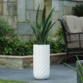 Tall White Mgo Planter