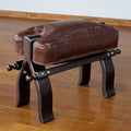 Handmade Mohena Wood Leather Colonial Wreath Stool Peru