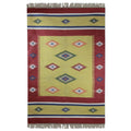Handmade Morning Star Cotton Dhurrie Rug India Big