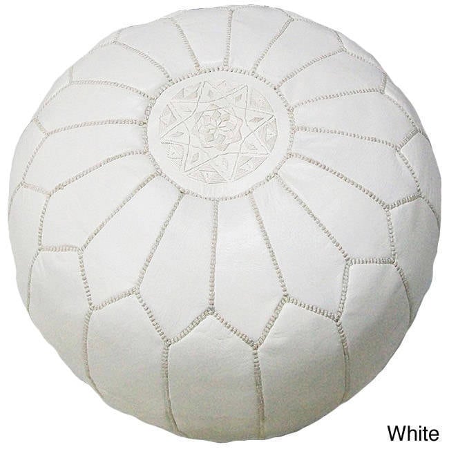Handmade Moroccan Contemporary Leather Ottoman Pouf Morocco