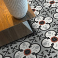 Nador Grey Black Red Handmade 8X8 In Moroccan Tile Pack Of 12