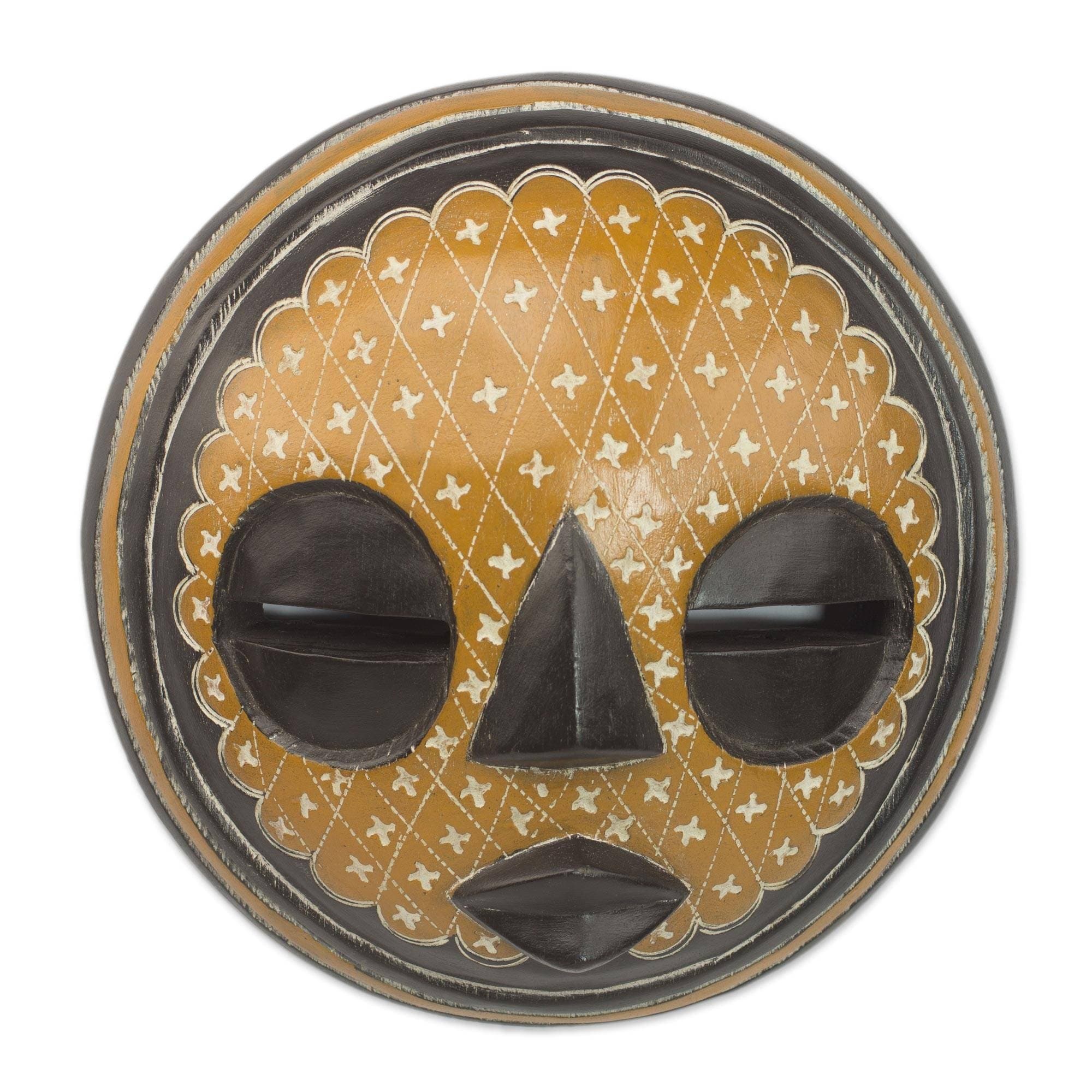 Handmade Nap Time African Wood Mask Ghana