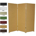 Handmade Natural Woven Fiber Three Panel Four Foot Room Divider China