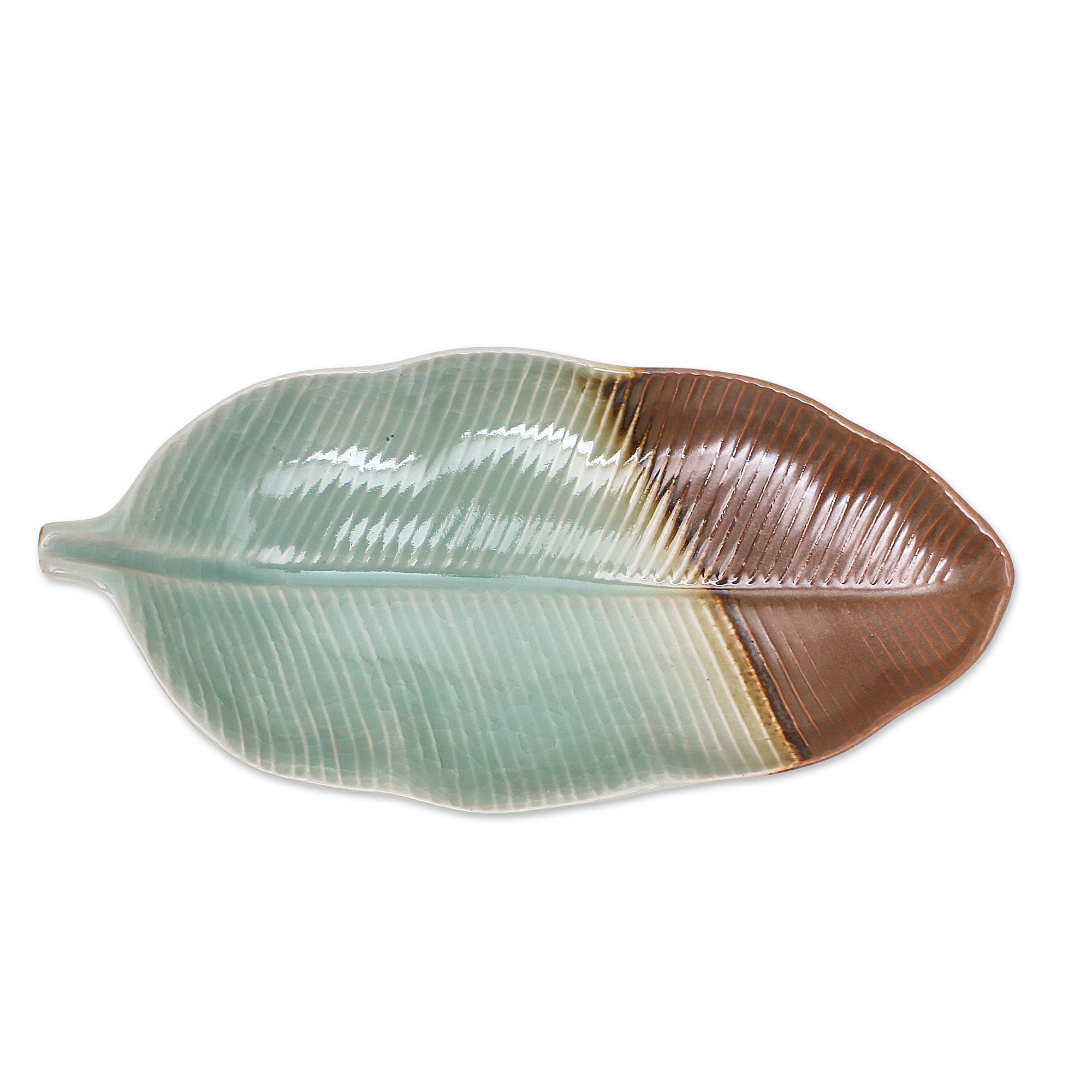 Nature Is Present Celadon Ceramic Platter