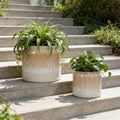 Handmade Non Porous Ceramic Planter Set Of 2 6 8 Diameter
