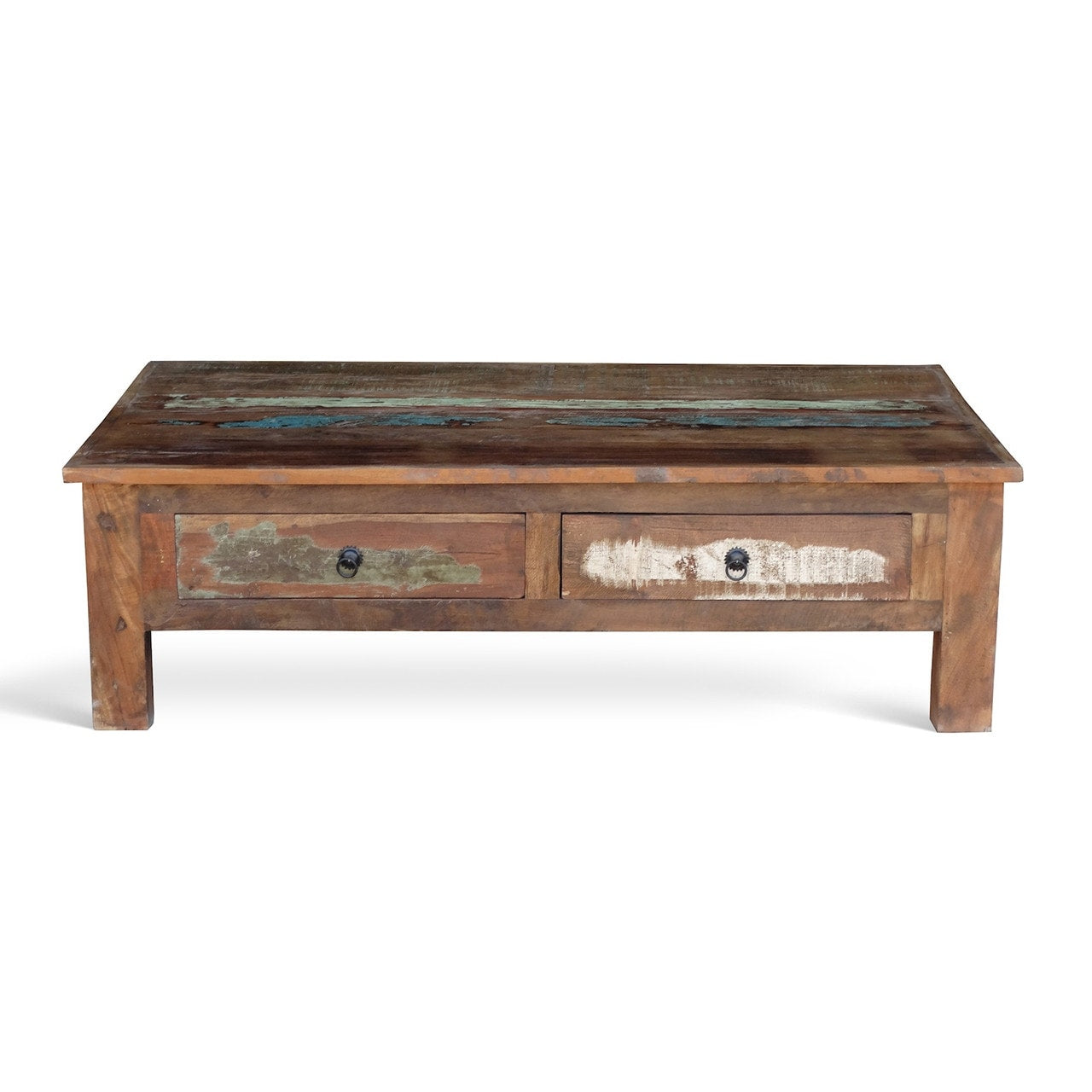 Handmade Timbergirl Old Reclaimed Wood Coffee Table And Double Drawers India