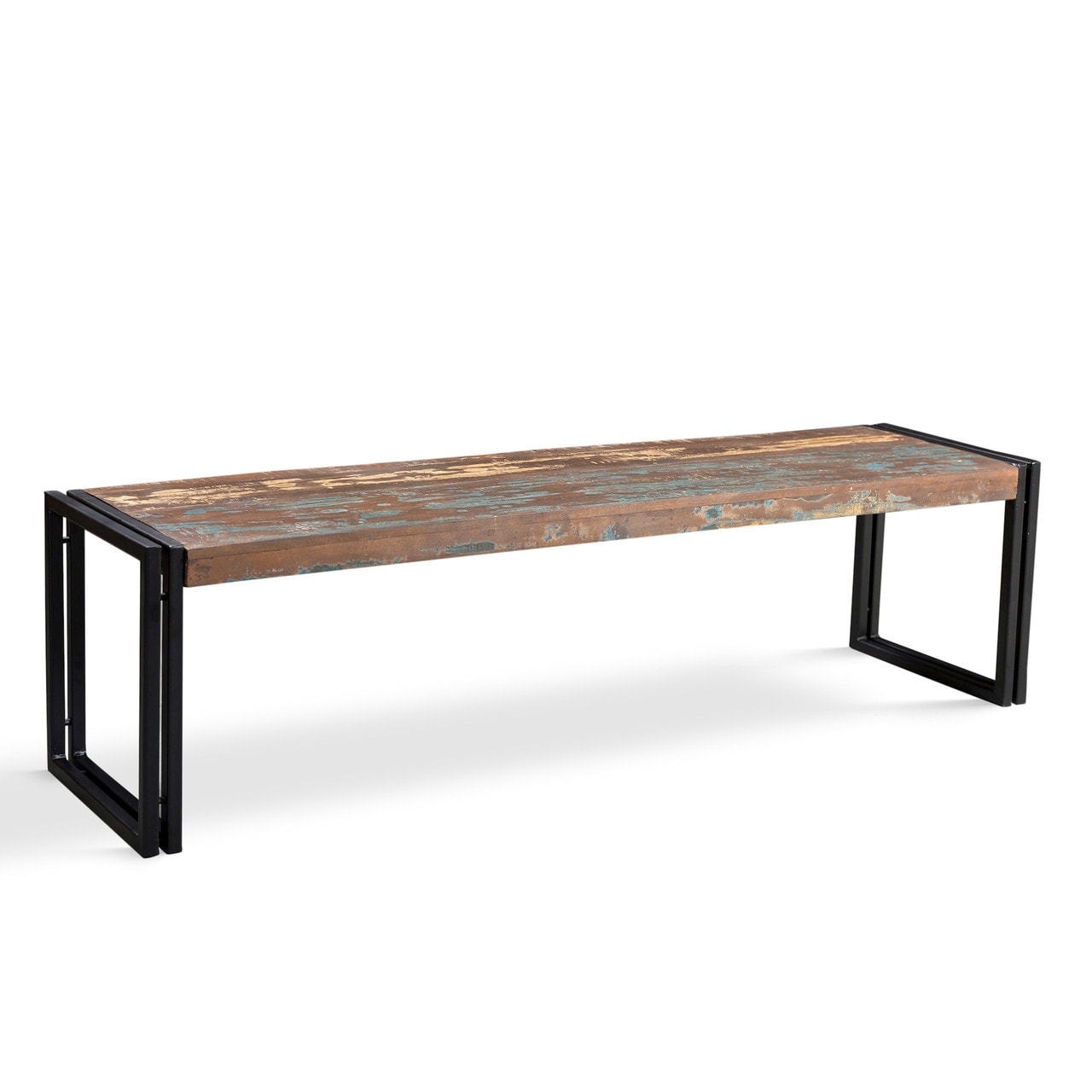Handmade Timbergirl Old Reclaimed Wood Bench With Metal Legs India