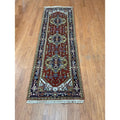 Handmade One Of A Kind Heriz Wool Oriental Rug 27 X 710 2.7 X 7.10