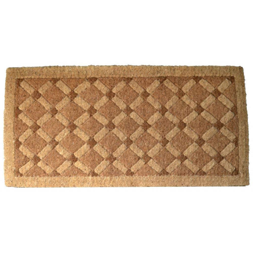 Handmade Outdoor Coconut Fiber Cross Board Door Mat 311 X 16