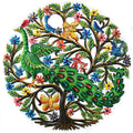 Handmade Painted Peacock In Tree Wall Art Recycled Steel Wall Art