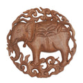 Handmade Palace Elephant Wood Relief Panel Indonesia