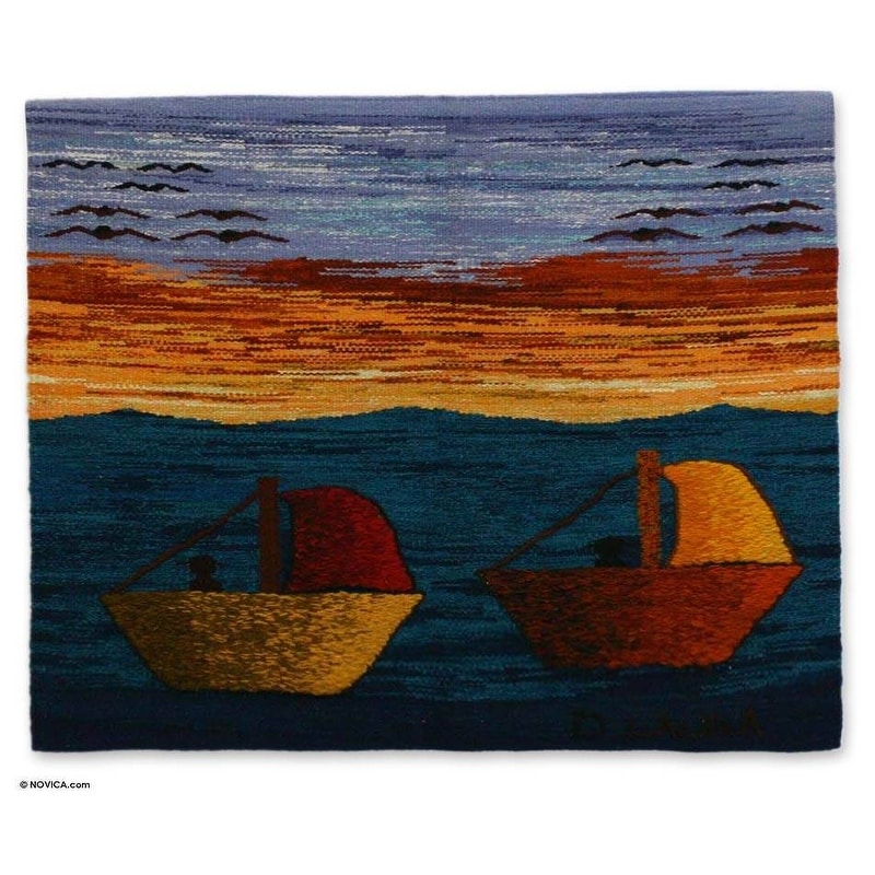 Handmade Peruvian Coast Wool Tapestry Peru 31.5 W X 25.5 H