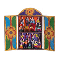 Handmade Plywood And Ceramic Yawar Fiesta Retablo Peru