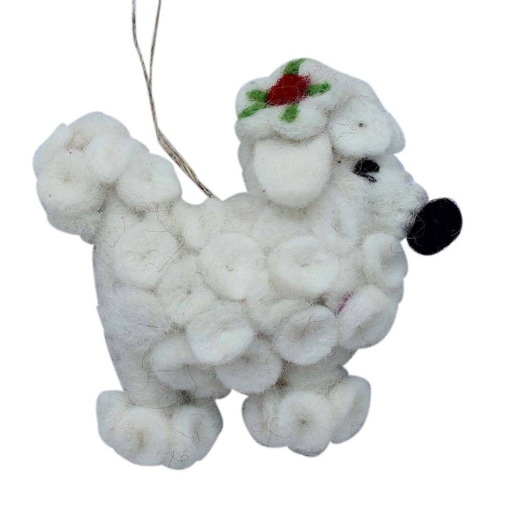 Handmade Poodle Felt Ornament Nepal