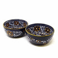 Global Crafts Encantada Handmade Pottery 5.5 Set Of 2 Bowls Blue