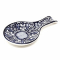 Global Crafts Encantada Handmade Pottery Spoon Rest Blue Flower