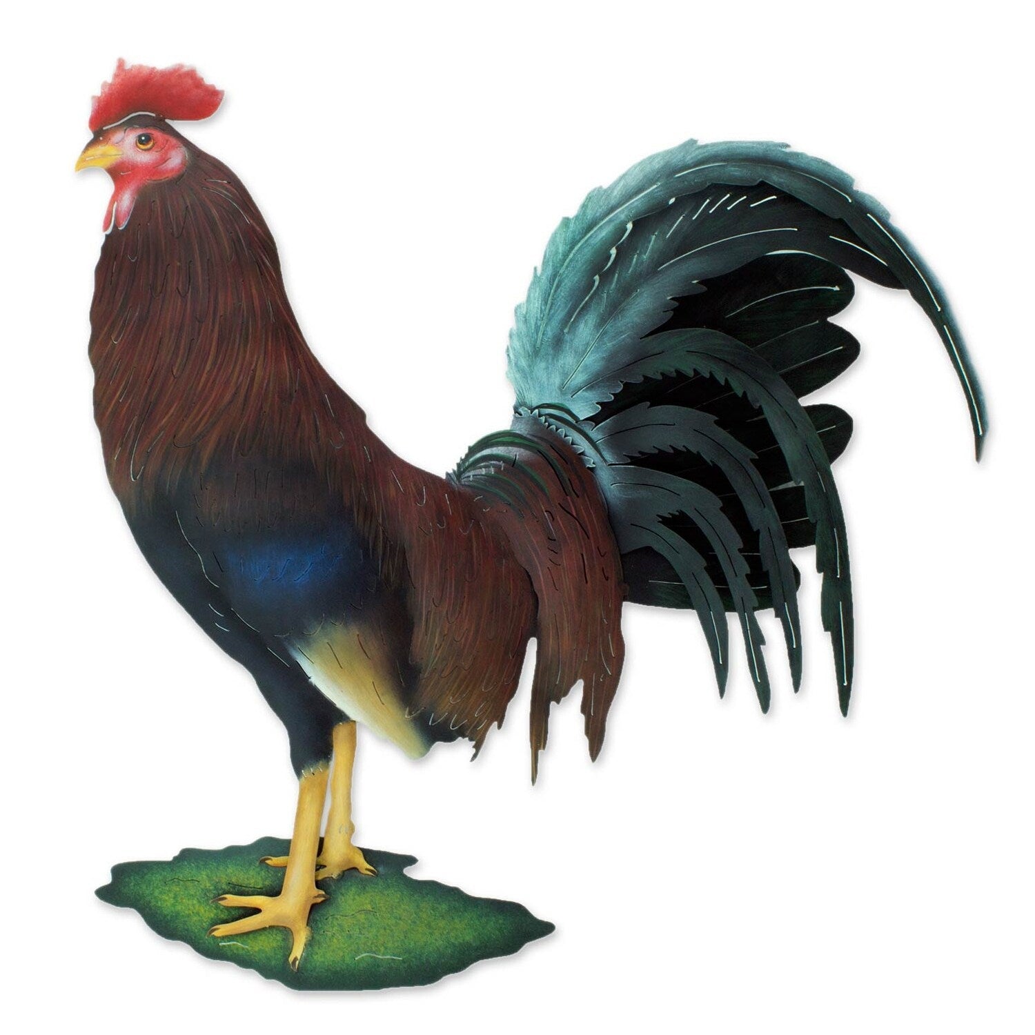 Handmade Proud Rooster Steel Wall Art Mexico 64 X 59 X 8