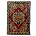 Handmade Red Mughal Garden Chain Stitched Wool Rug India Big