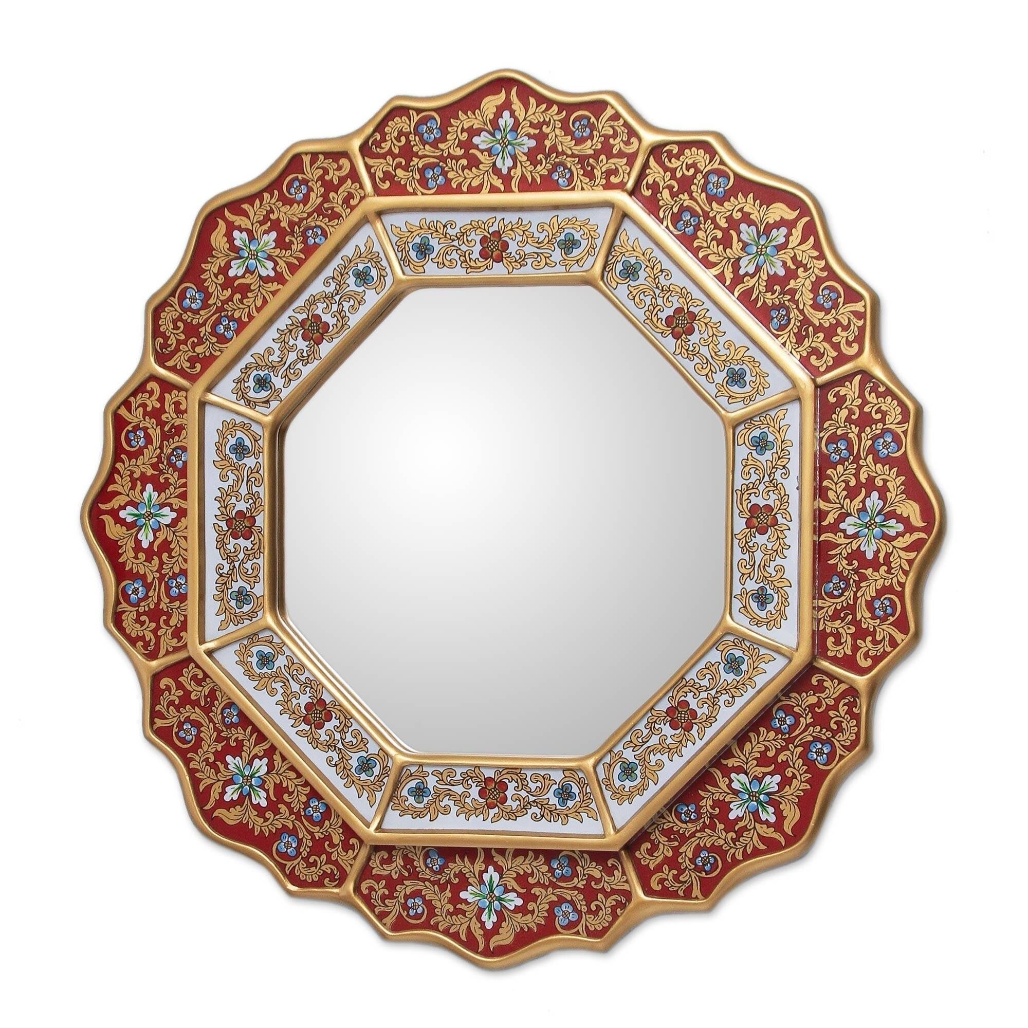 Handmade Red Star Mirror Peru Multi