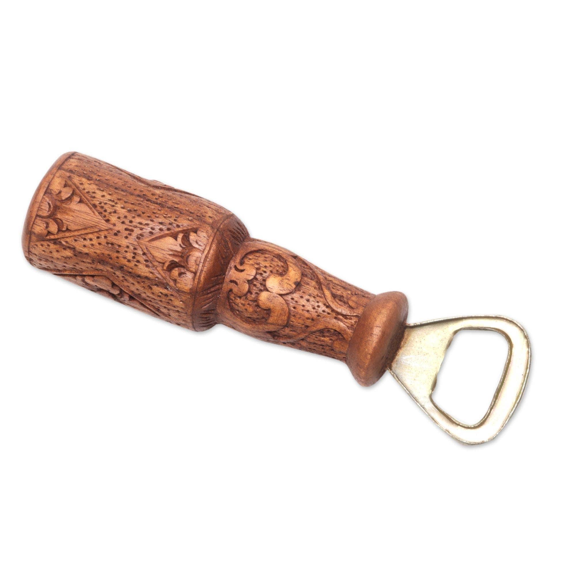 Handmade Refreshment Vine Wood Bottle Opener Indonesia 6.75 H X 1.7 Diam.