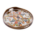 Handmade Reverse Painted Glass Tray Floral Heaven Peru