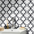 Rissani In Black And White Handmade 8X8 In Moroccan Tile Pack 12