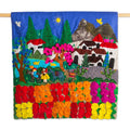 Handmade Rose Ranch Cotton Wall Hanging Peru 28 X 23 X 4