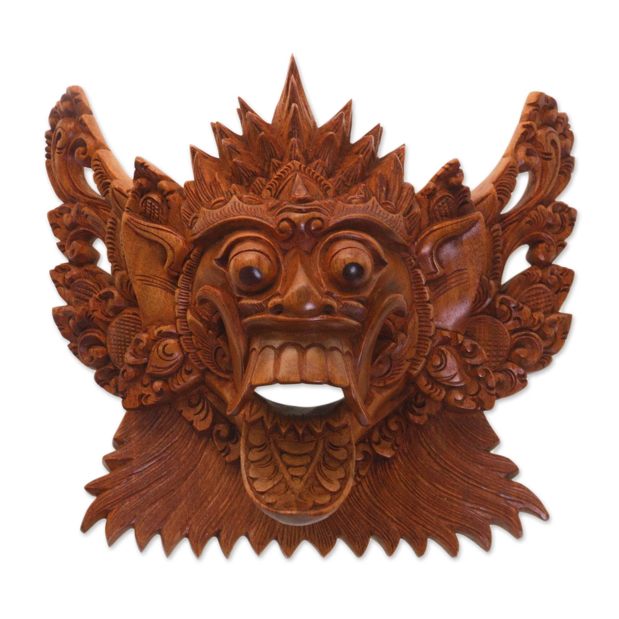 Handmade Royal Demon Wood Mask Indonesia