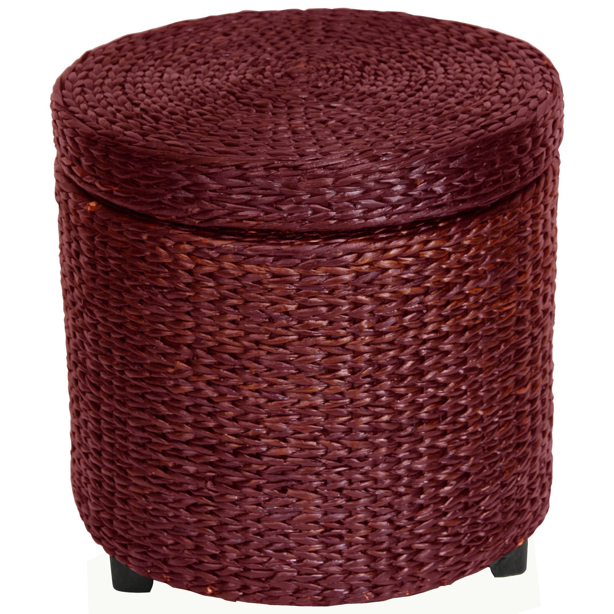 Handmade Rush Grass Storage Footstool China