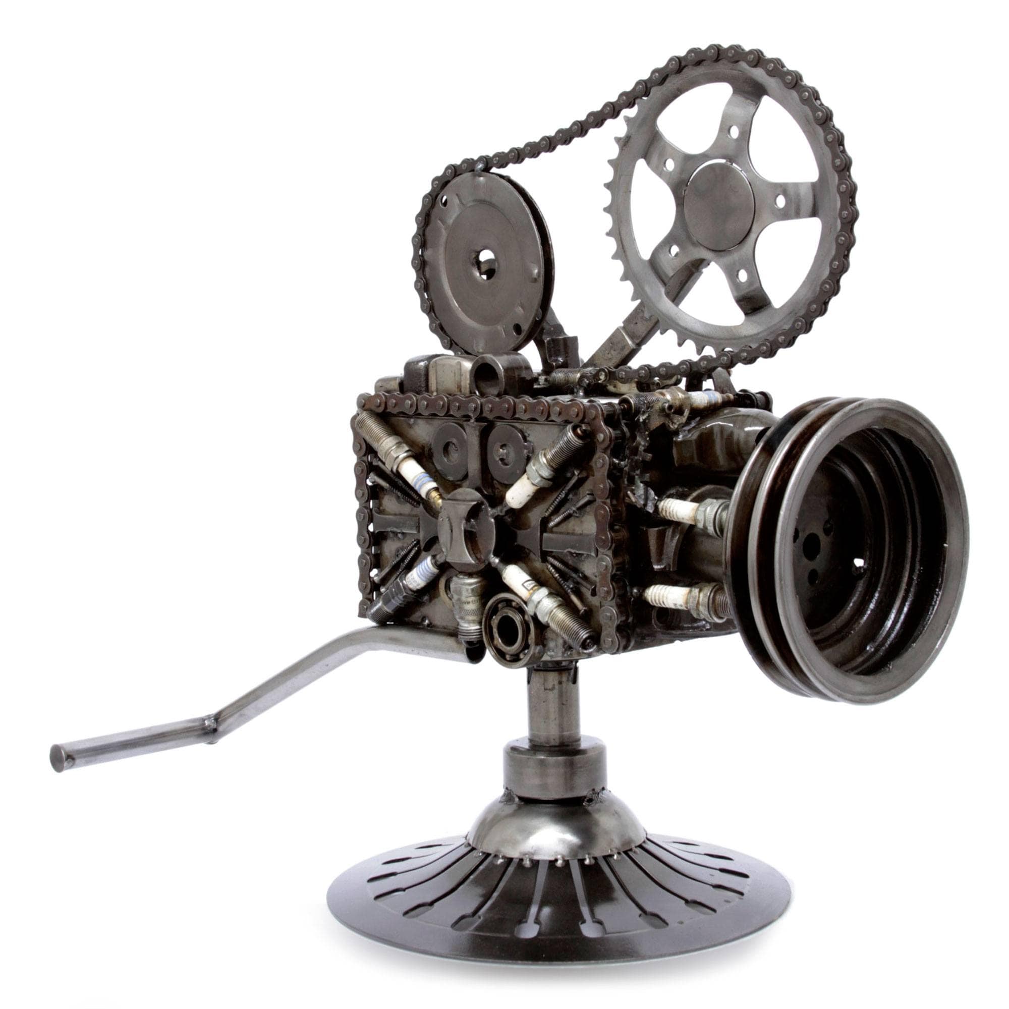 Handmade Rustic Film Projector Auto Parts Sculpture Mexico N A