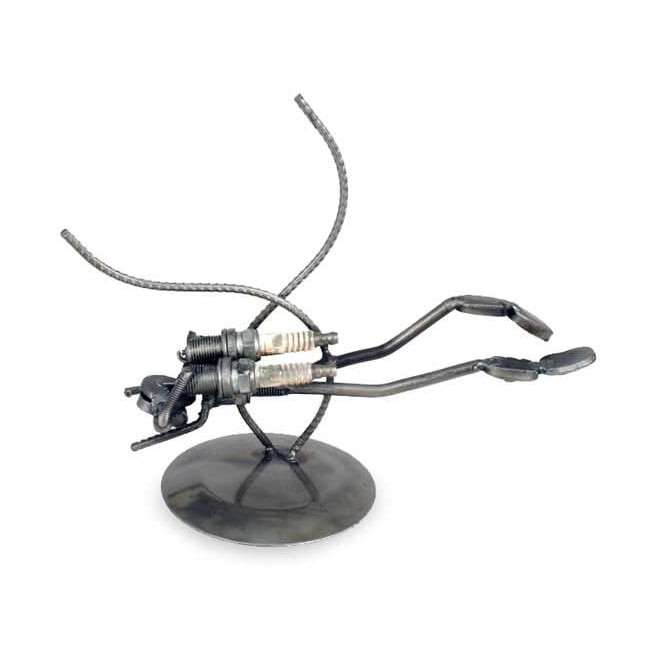 Handmade Rustic Scuba Diver Iron Statuette Mexico