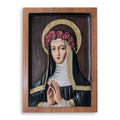 Handmade Saint Rose Of Lima Cedar Relief Panel Peru