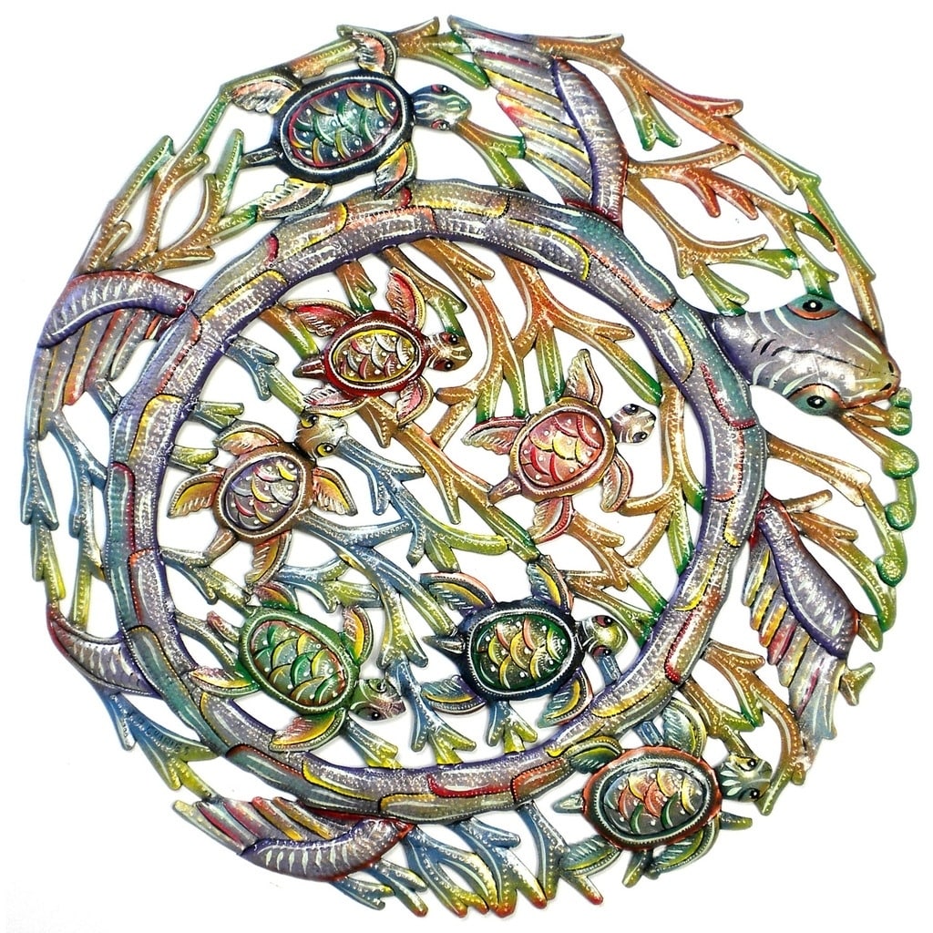 Handmade Sea Turtle Metal Wall Art Haiti