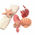 The Curated Nomad Thrift Handmade Seashore Napkin Rings Set Of 4