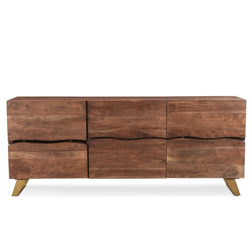 Timbergirl Seesham Live Edge Sideboard With Gold Legs