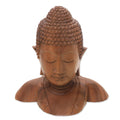 Handmade Serenity Of Buddha Wood Statuette Indonesia 7.75 H X 7 W X 4.7 D
